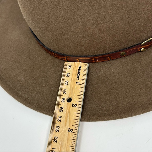 Lite Felt Wool Hat Size Medium USA Brown Tan Western Christy Coastal Cowgirl - Picture 12 of 13